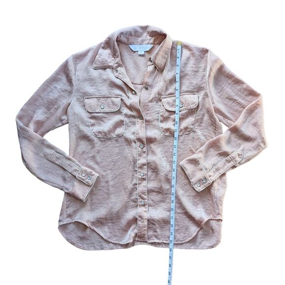 Ellie Mae satin button-down shirt light pink - Picture 7 of 12